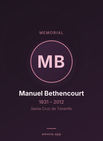 Memorial portrait of Manuel Bethencourt
