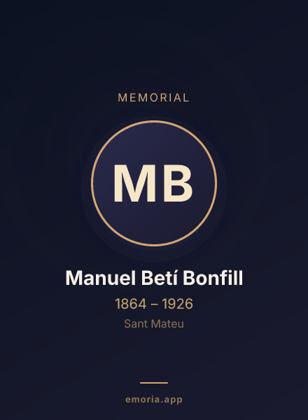 Memorial portrait of Manuel Betí Bonfill
