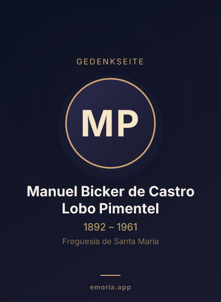 Gedenkportrait von Manuel Bicker de Castro Lobo Pimentel
