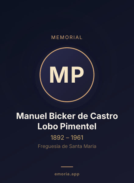 Memorial portrait of Manuel Bicker de Castro Lobo Pimentel