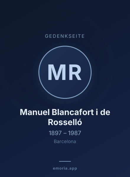 Gedenkportrait von Manuel Blancafort i de Rosselló