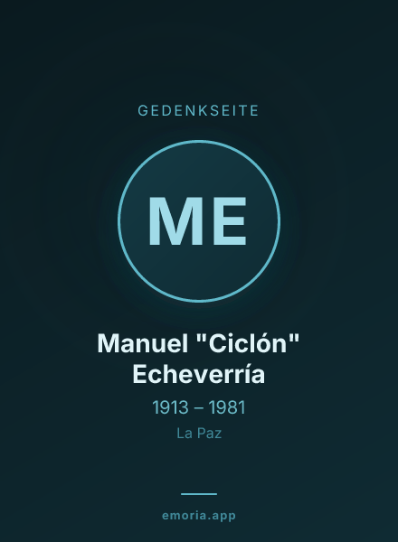 Gedenkportrait von Manuel "Ciclón" Echeverría