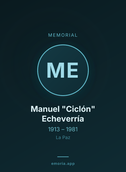 Memorial portrait of Manuel "Ciclón" Echeverría