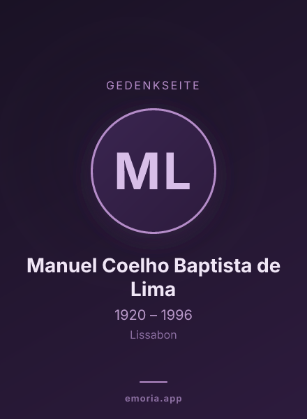 Gedenkportrait von Manuel Coelho Baptista de Lima