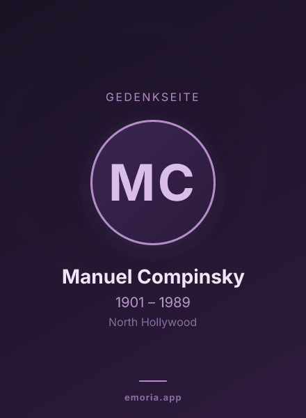 Gedenkportrait von Manuel Compinsky