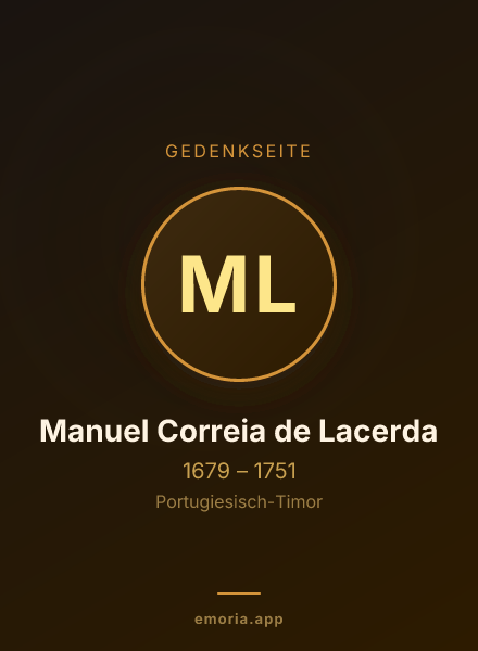Gedenkportrait von Manuel Correia de Lacerda