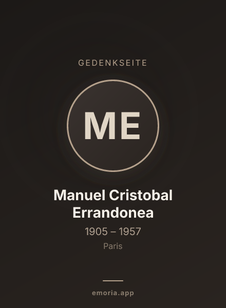 Gedenkportrait von Manuel Cristobal Errandonea
