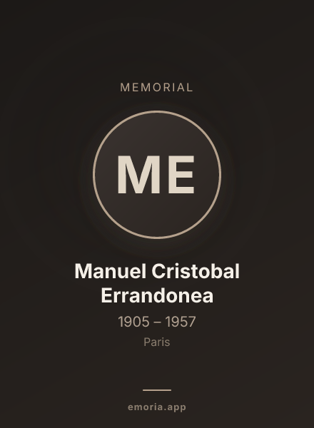Memorial portrait of Manuel Cristobal Errandonea
