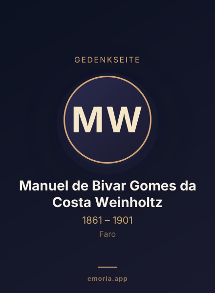 Gedenkportrait von Manuel de Bivar Gomes da Costa Weinholtz