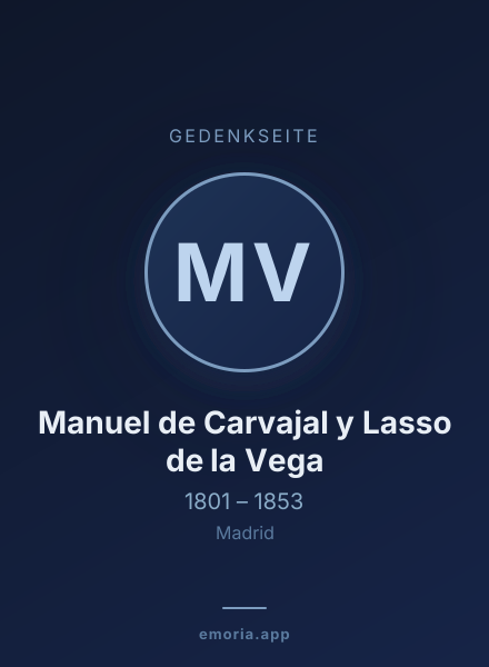 Gedenkportrait von Manuel de Carvajal y Lasso de la Vega