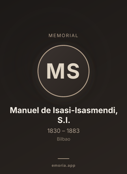 Memorial portrait of Manuel de Isasi-Isasmendi, S.I.