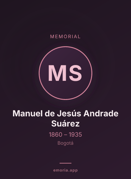 Memorial portrait of Manuel de Jesús Andrade Suárez