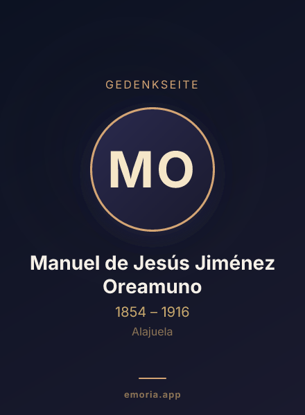 Gedenkportrait von Manuel de Jesús Jiménez Oreamuno