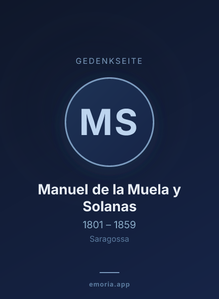 Gedenkportrait von Manuel de la Muela y Solanas