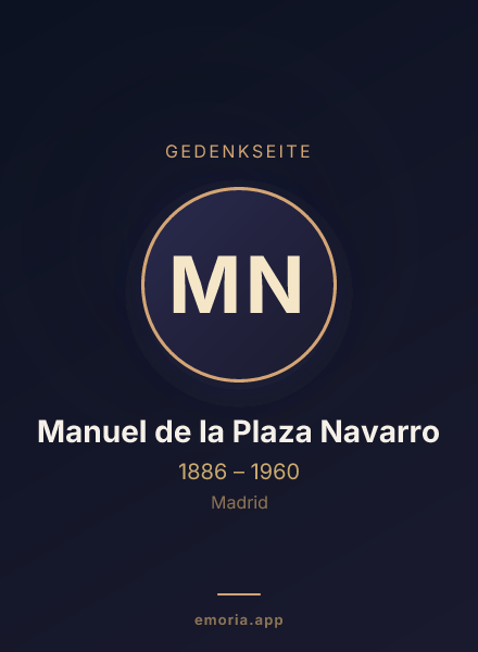 Gedenkportrait von Manuel de la Plaza Navarro