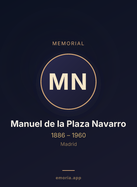 Memorial portrait of Manuel de la Plaza Navarro