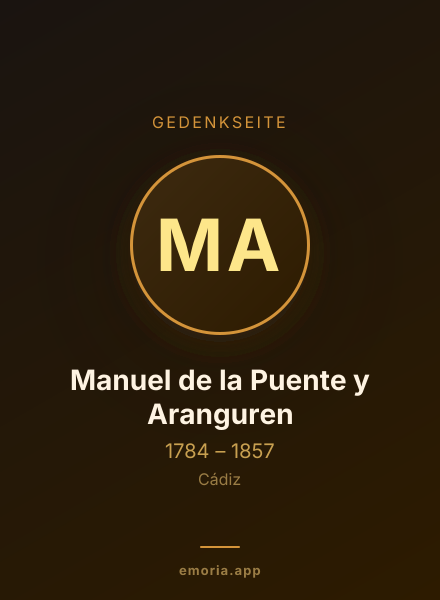 Gedenkportrait von Manuel de la Puente y Aranguren