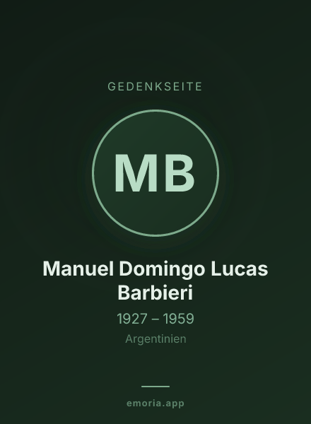 Gedenkportrait von Manuel Domingo Lucas Barbieri