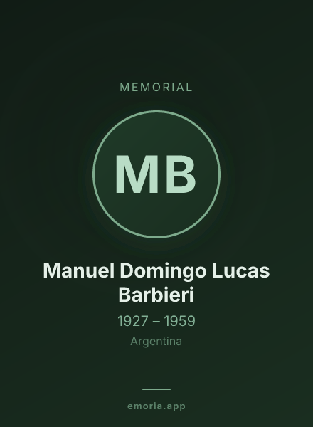 Memorial portrait of Manuel Domingo Lucas Barbieri
