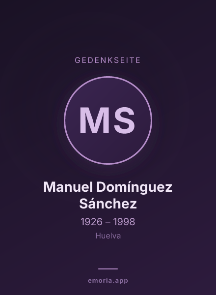 Gedenkportrait von Manuel Domínguez Sánchez