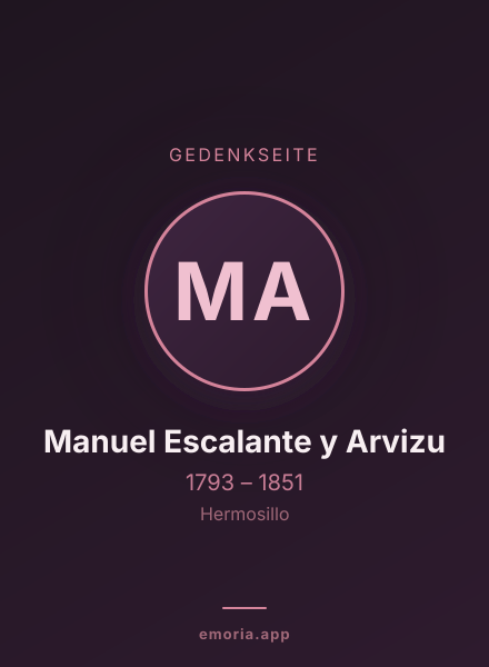 Gedenkportrait von Manuel Escalante y Arvizu