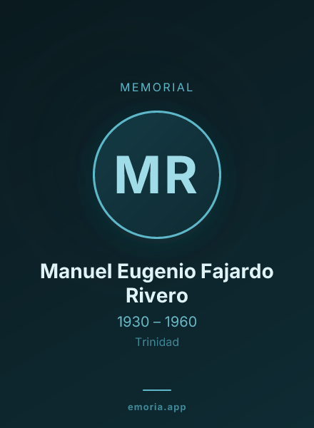 Memorial portrait of Manuel Eugenio Fajardo Rivero