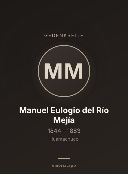 Gedenkportrait von Manuel Eulogio del Río Mejía