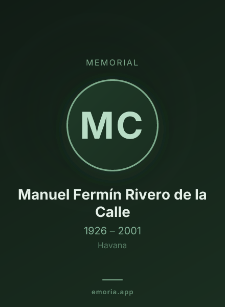 Memorial portrait of Manuel Fermín Rivero de la Calle
