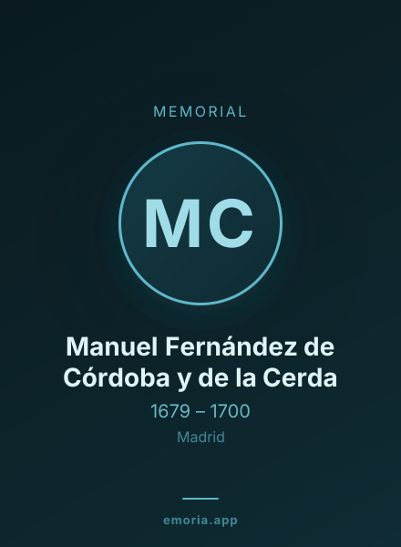 Memorial portrait of Manuel Fernández de Córdoba y de la Cerda