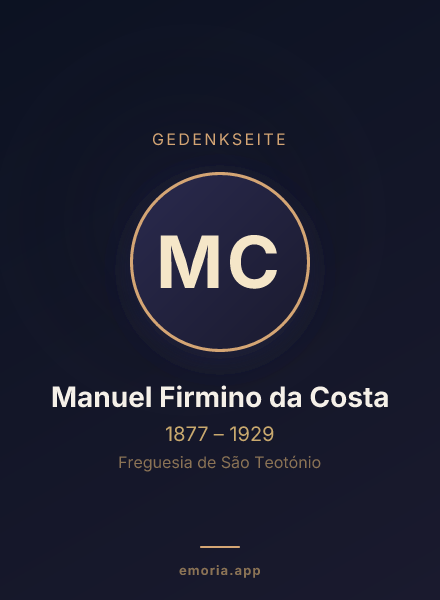 Gedenkportrait von Manuel Firmino da Costa