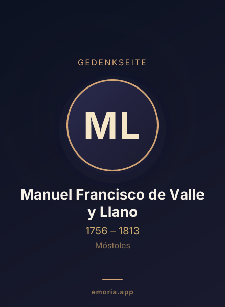 Gedenkportrait von Manuel Francisco de Valle y Llano