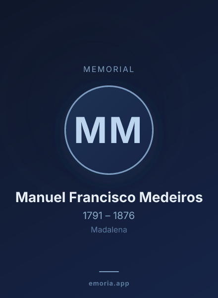 Memorial portrait of Manuel Francisco Medeiros