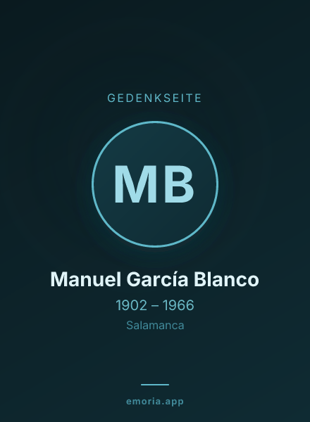 Gedenkportrait von Manuel García Blanco