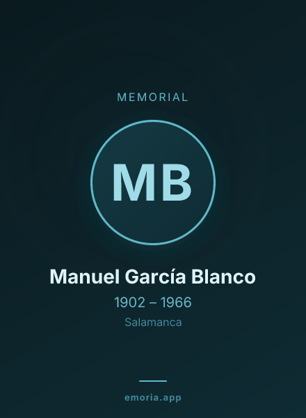 Memorial portrait of Manuel García Blanco