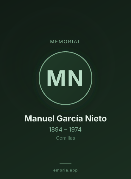 Memorial portrait of Manuel García Nieto