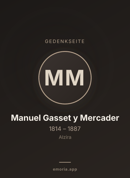 Gedenkportrait von Manuel Gasset y Mercader