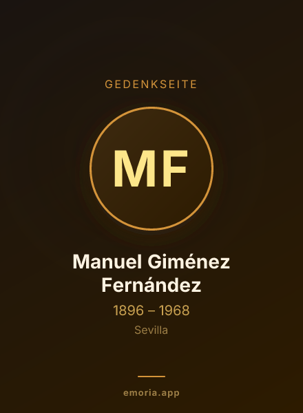 Gedenkportrait von Manuel Giménez Fernández