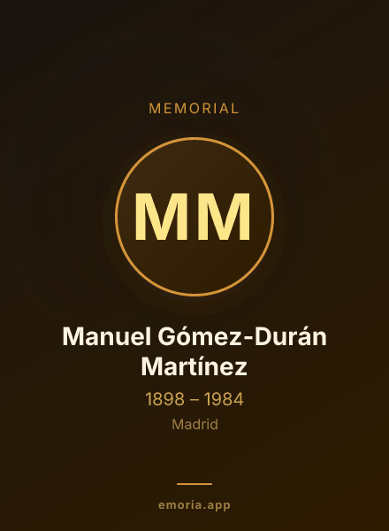 Memorial portrait of Manuel Gómez-Durán Martínez