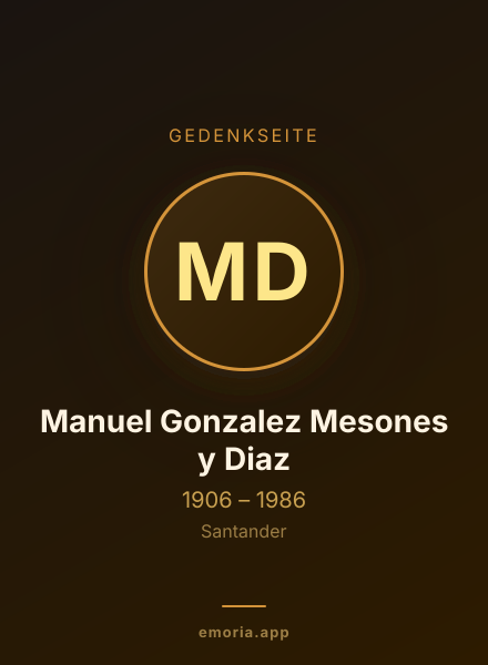 Gedenkportrait von Manuel Gonzalez Mesones y Diaz