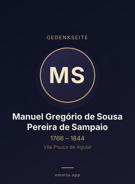 Gedenkportrait von Manuel Gregório de Sousa Pereira de Sampaio