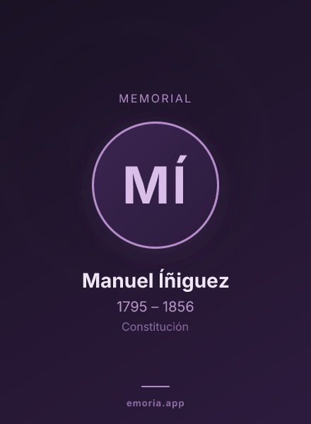 Memorial portrait of Manuel Íñiguez