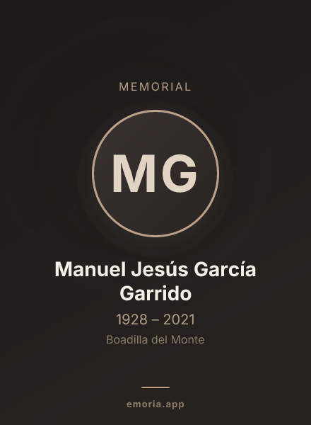 Memorial portrait of Manuel Jesús García Garrido