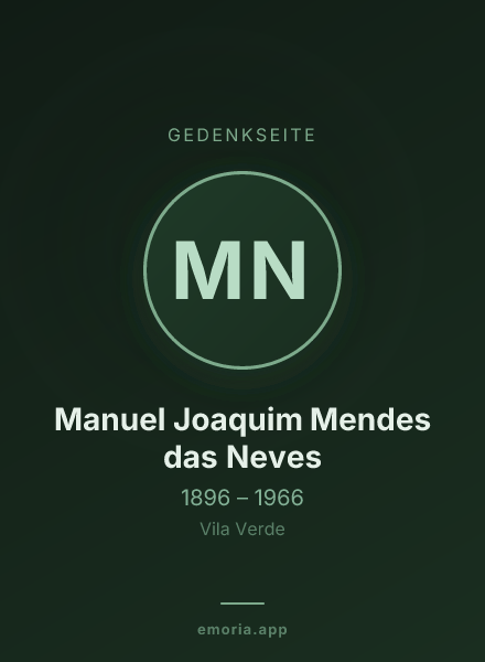 Gedenkportrait von Manuel Joaquim Mendes das Neves