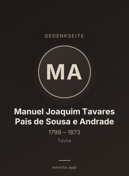 Gedenkportrait von Manuel Joaquim Tavares Pais de Sousa e Andrade