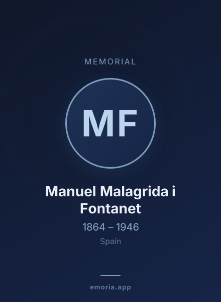 Memorial portrait of Manuel Malagrida i Fontanet