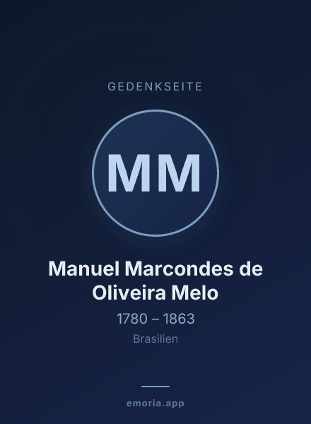 Gedenkportrait von Manuel Marcondes de Oliveira Melo