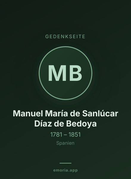 Gedenkportrait von Manuel María de Sanlúcar Díaz de Bedoya