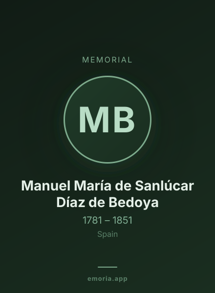 Memorial portrait of Manuel María de Sanlúcar Díaz de Bedoya