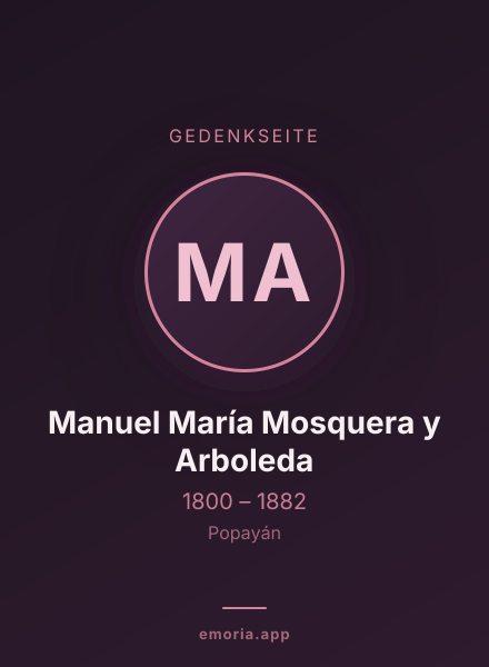 Gedenkportrait von Manuel María Mosquera y Arboleda