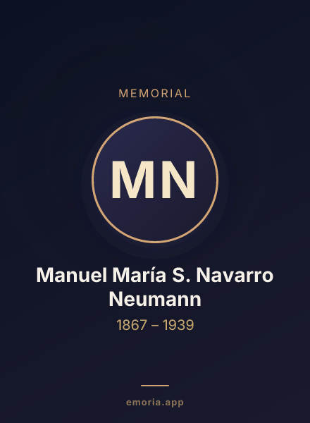 Memorial portrait of Manuel María S. Navarro Neumann